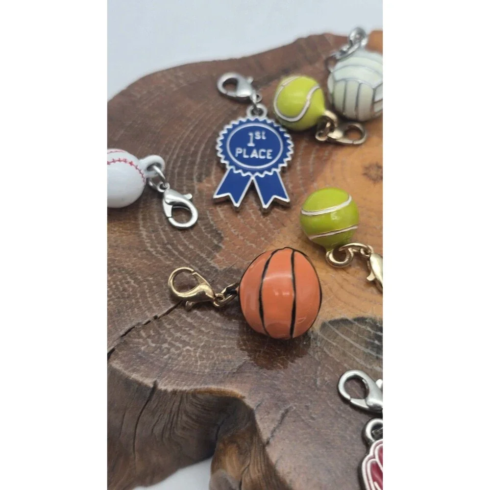 12- Sports Charm Lot - Basketball Baseball Soccor Pickle Ball Tennis Volley #1
